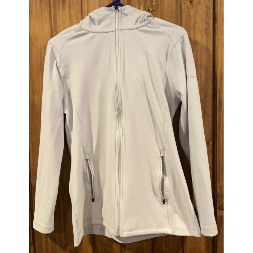 Spyder Hoodie‎ Womens Small White Solid Regular Comfort Fleece Pocket Full Zip
